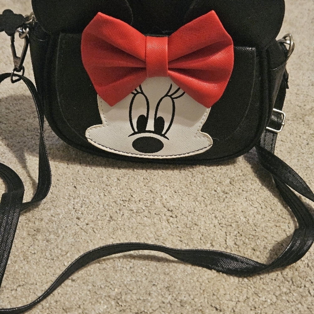 Disney Black and Red Minnie Mouse Kids Crossbody Bag